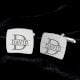 Handcrafted 925 Silver Personalized Square Engraved Cufflinks